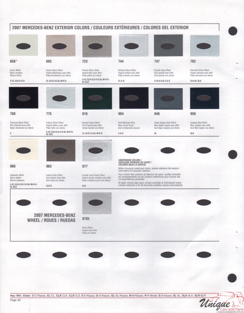 2007 Mercedes-Benz Paint Charts DuPont 2